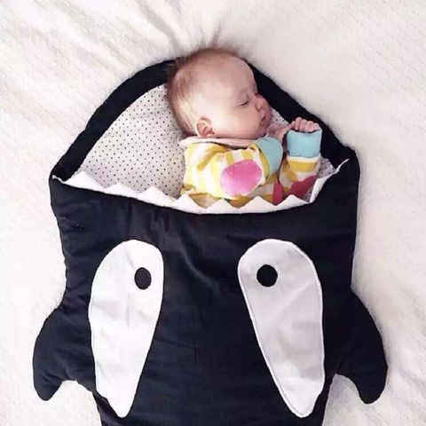 Sac de couchage en forme de requin anti-coup de pied pour bébé,cadeau infantile créatif et mignon, motif dessin animé, idéal pour câlins chauds en hiver/automne, ► Photo 1/6