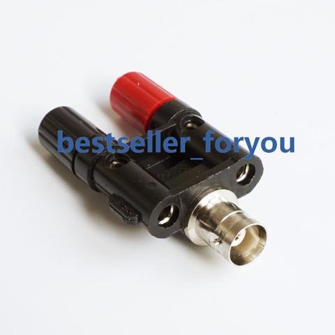 Connecteur BNC femelle à deux fiches bananes de 4mm, adaptateur de connecteur, 1 pièce ► Photo 1/4