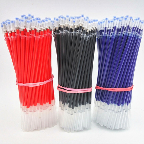 20 pièces/ensemble de stylo Gel recharges 0.5mm noir bleu rouge encre recharge école bureau papeterie fournitures d'écriture ► Photo 1/6