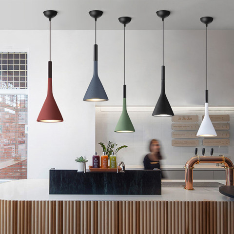 Lampe suspendue en fer et ciment, design nordique moderne, design nordique moderne, luminaire coloré, luminaire d'intérieur, idéal pour un Loft, un salon, un café ou un Bar ► Photo 1/6