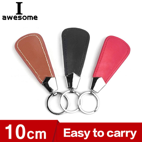 Mini corne de chaussure en métal, 10cm, facile à transporter, en acier inoxydable, Durable, en Faux cuir, Portable, mode, accessoires, porte-clés ► Photo 1/6