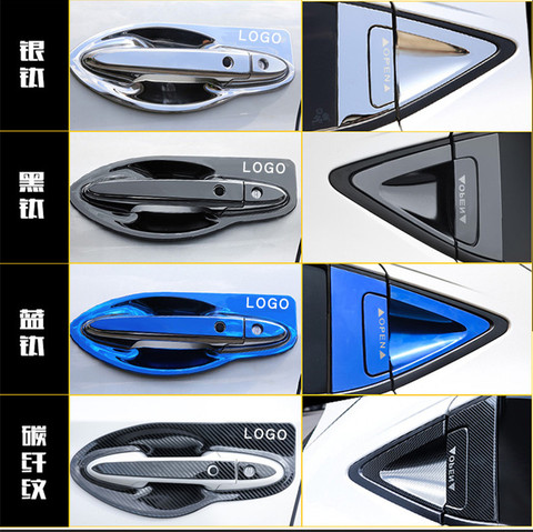 Ajustement pour HONDA XRV CHROME poignée de porte arrière couvercle bol coupe VEZEL garniture acier inoxydable bleu argent noir fibre de carbone LF1 ► Photo 1/5