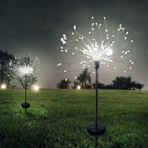 90/120/150LED lumière solaire extérieur herbe Globe pissenlit étanche Flash chaîne lumières pelouse feu d'artifice lampe jardin noël décor ► Photo 1/6