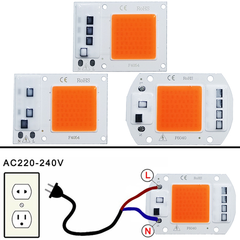 LED grandir lampe perle puce spectre complet AC 220V 10W 20W 30W 50W pas besoin de pilote pour la croissance fleur semis cultiver plante éclairage ► Photo 1/5