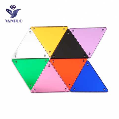 YANRUO – Strass de couture miroir acrylique, Triangle, 30 pièces, pierres artisanales, bricolage, cristaux de Strass à dos plat pour la décoration ► Photo 1/6