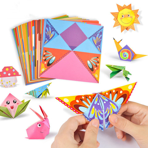 Livre de découpe en papier pour enfants, 54 pièces/ensemble, jouets artisanaux pour bébés, dessin animé, animaux Origami, Puzzle, apprentissage précoce, jouets éducatifs, cadeaux ► Photo 1/6