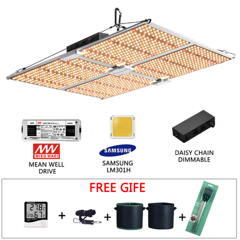 Samsung LM301H Quantum Led élèvent le panneau en aluminium léger spectre complet 3500K / 5000K avec Daisy chain IP65 étanche intérieur Grow Lamp Meanwell driver ► Photo 1/6