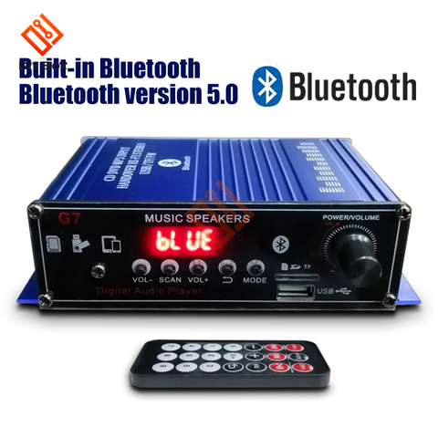 12V Mini amplificateur Bluetooth pour haut-parleurs 20W + 20W maison voiture équipement sonore musique à la maison amplificador haut-parleurs dans l'autoradio ► Photo 1/1