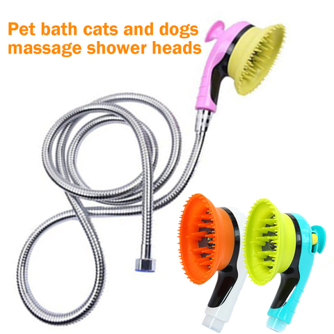 Pulvérisateur de bain en caoutchouc pour chien, douche de Massage confortable, bain pour chien, shampoing, brosse de toilettage, nettoyeur pour chiens et chats ► Photo 1/6