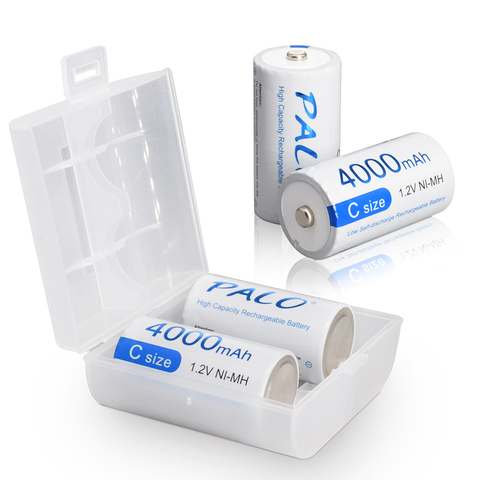 PALO 2-12 pièces C taille batterie Rechargeable Type C 1.2V 4000mAh NI-MH Ni Mh Nimh haute capacité actuelle Batteries rechargeables ► Photo 1/6