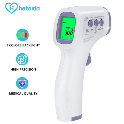 Hetaida thermomètre frontal infrarouge numérique mesure de la température corporelle sans contact thermomètre numérique pour adulte et bébé 8813 ► Photo 1/6