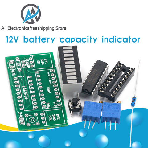 LM3914 10 segments 3.7V Lithium 12V indicateur de capacité de la batterie Module testeur de niveau de puissance LED affichage électronique Kits de bricolage ► Photo 1/6