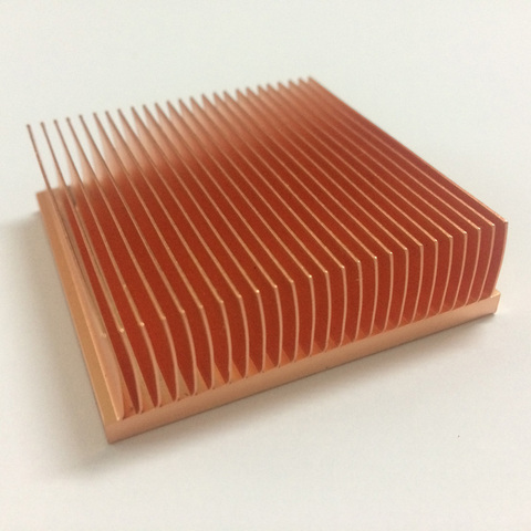 Radiateur de radiateur de puissance de dissipateurs de chaleur électroniques de haute qualité pour le radiateur de coque d'ordinateur de radiateur de cuivre de CPU (aileron de dérapage) 50x50x15mm ► Photo 1/6