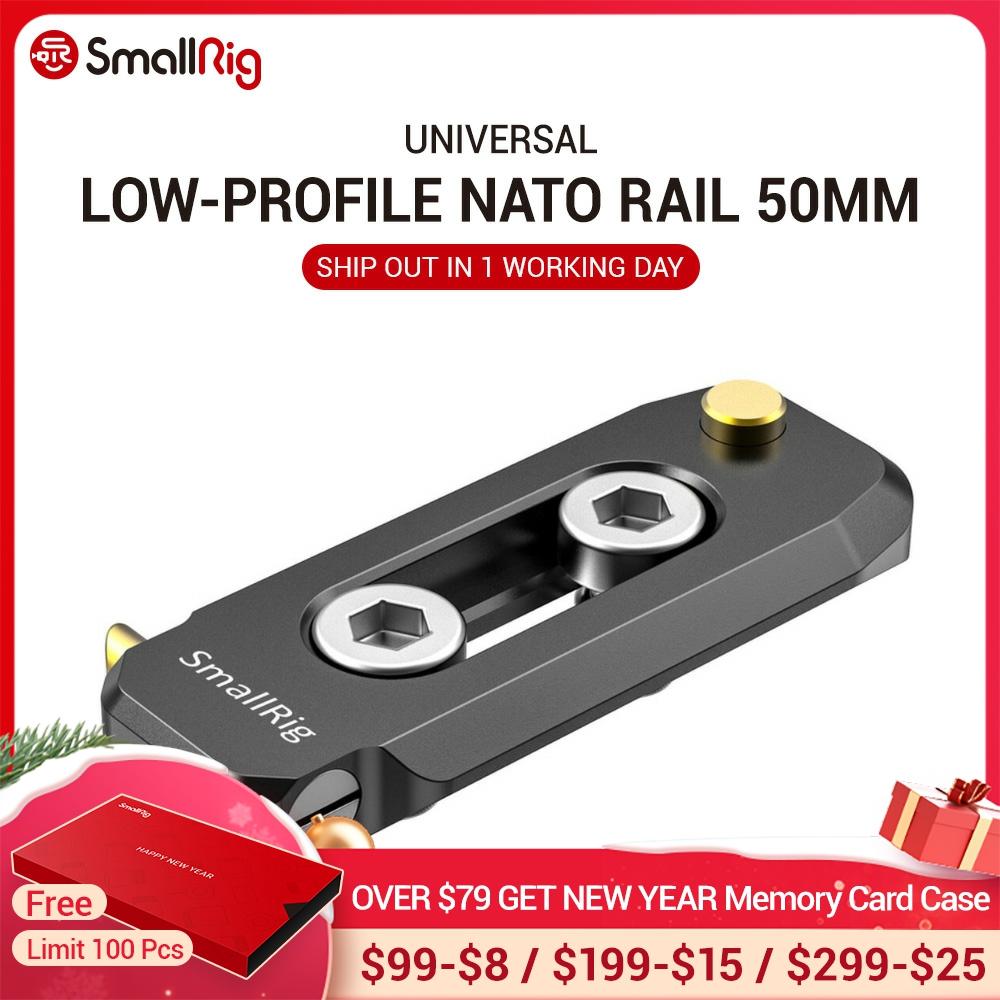 SmallRig – Rail NATO à profil bas de 6mm d'épaisseur 50mm avec pince NATO pour dégagement rapide, vis de montage 1/4 