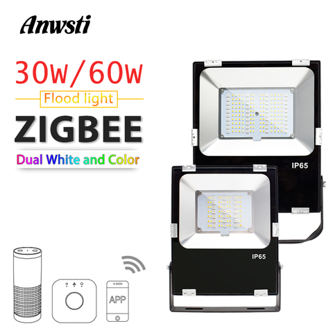 ZIGBEE Pro – projecteur LED intelligent 30W RGBCCT, lampe d'extérieur étanche IP65, lien lumineux AC 110V 220V, lampe Echo Plus ► Photo 1/6