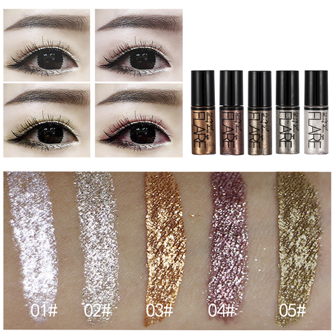 Fards à paupières brillants métalliques, paillettes, Eyeliner liquide, stylo de maquillage pour les yeux, résistant à l'eau, Palette de fards à paupières en Pigment ► Photo 1/6