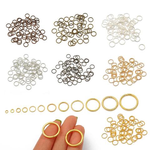 Lot de connecteurs à anneaux métalliques, boucles simples, 3 à 20mm, anneau ouvert et fendu pour la fabrication de bijoux, bricolage, fournitures, 5-500 pièces/lot ► Photo 1/6