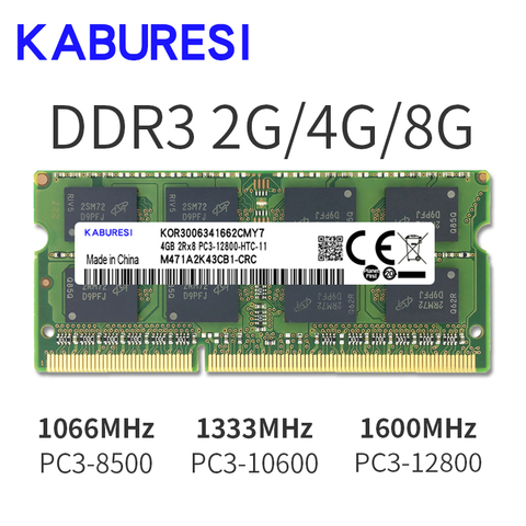 Binful – mémoire de serveur d'ordinateur portable, modèle DDR3, capacité 2 go 4 go, fréquence d'horloge 1066/1333/1600/PC3-8500/PC3-10600/PC3-12800 MHz, Ram SODIMM ► Photo 1/4