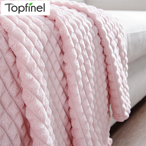 Topfinel – couverture polaire en flanelle à carreaux, couleur unie, Portable et chaude en hiver, pour lit et canapé ► Photo 1/6