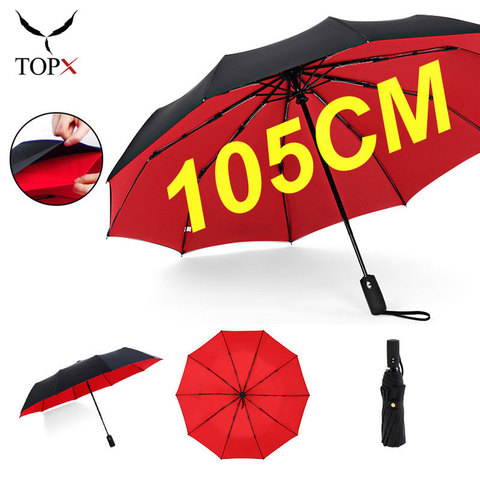 Parapluie pliant Double automatique, résistant au vent, pour femmes et hommes, 10K, grand format, pour voiture de luxe, Parasol d'affaires ► Photo 1/6