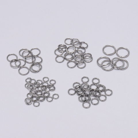 Anneaux fendus pour la fabrication de bijoux, accessoires faits soi-même, 200 pièces, 3-15mm de diamètre, boucles simples, en acier inoxydable ► Photo 1/6