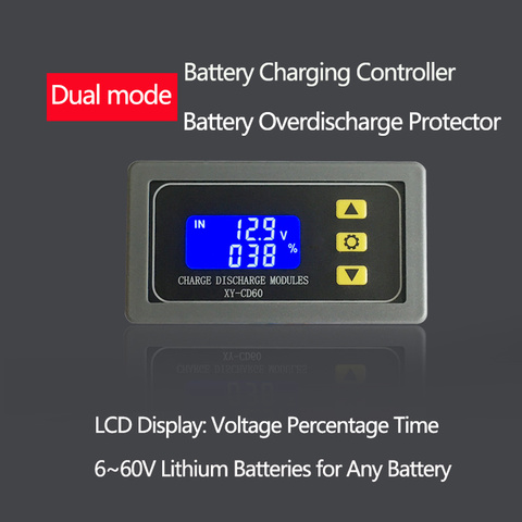 CD60 contrôleur de charge de batterie solaire, 12V, 24V, 48V, Module de contrôle de décharge, panneau de protection contre le courant sous tension ► Photo 1/6