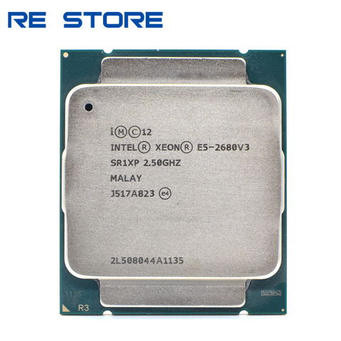 Processeur Intel Xeon e1 2680 V3 d'occasion, SR1XP 2.5Ghz, 12 Core, prise 30 mo, prise LGA 2011-3, CPU E5 2680V3 ► Photo 1/2