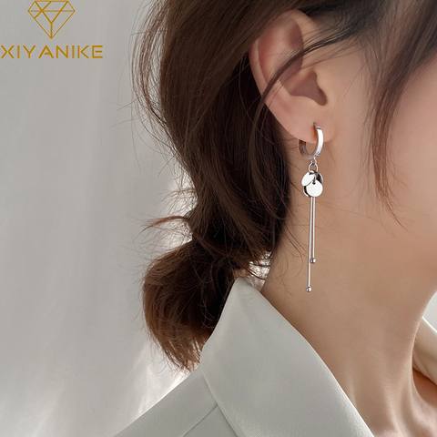 XIYANIKE 925 en argent Sterling nouveauté rond marque gland longues boucles d'oreilles tempérament Sexy mode INS bijoux faits à la main ► Photo 1/6