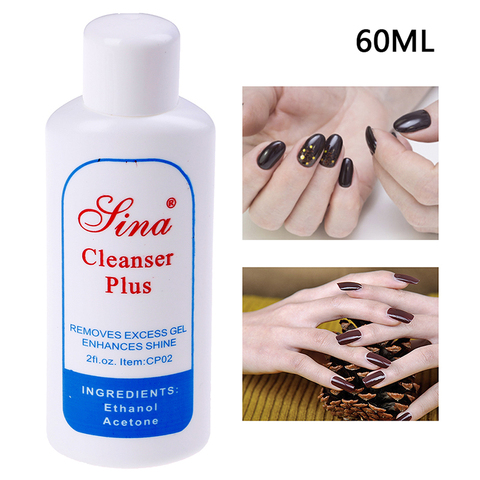 Dégraissant collant de Surface liquide pour le dissolvant excédentaire de vernis à ongles UV 60ML nettoyant Plus la couche de résidu d'art d'ongle propre acrylique ► Photo 1/6