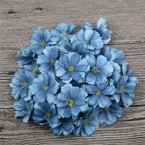 Têtes de fleurs en soie artificielles 4CM 30/100/500 pièces | Pour décoration de mariage à domicile, accessoires pour guirlande manuelle, accessoires pour guirlande de fausses fleurs ► Photo 1/6