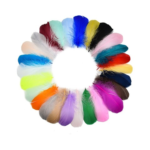 Chaude 20-100 pcs/lot naturel teint moelleux doré plumes d'oie 13-18CM bricolage bijoux décoration plumes plumes pour couture pluma ► Photo 1/6