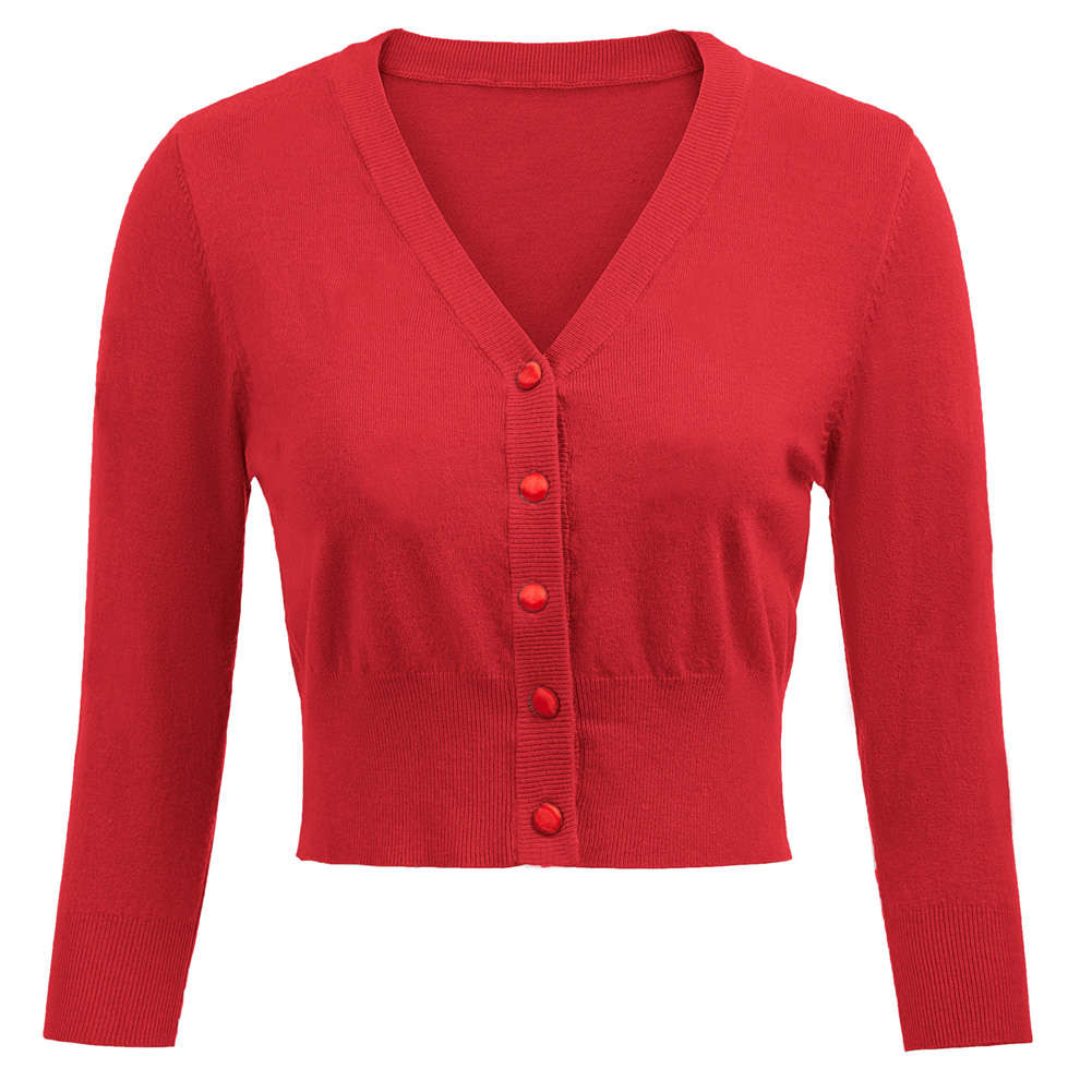 Belle époque femmes boléro pulls printemps automne 3/4 manches col en v bouton tricots tricot manteau Cardigan solide décontracté pull dame ► Photo 1/6