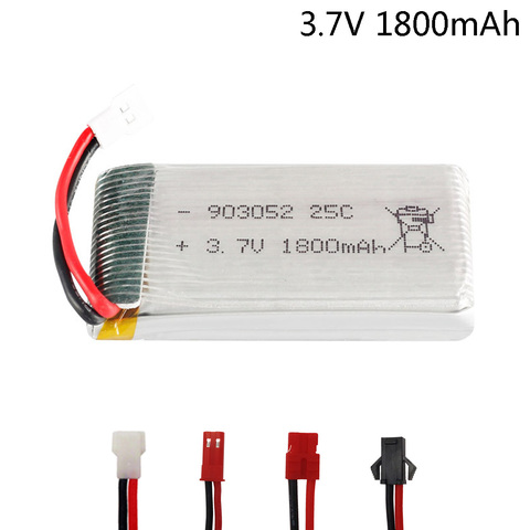 Batterie lipo 3.7V 1800mAh pour jouet RC, pour KY601S SYMA X5 X5S X5C X5SC X5SH X5SW X5UW M18 H5P HQ898 H11D H11C 3.7V 1S ► Photo 1/6