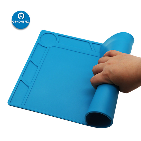 Plate-forme de réparation de tapis de bureau de tapis de travail de tapis de soudure à hautes températures de 34cm * 23cm pour la protection de Silicone de réparation de téléphone portable ► Photo 1/6