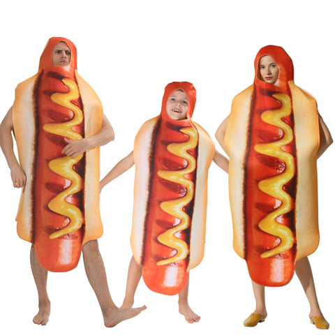 Costumes de Pizza pour adultes et enfants, imprimés en 3D, pour adultes et pour chiens, Costume de carnaval, pour hommes et femmes, une pièce de famille ► Photo 1/6