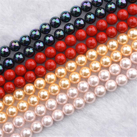 AA + coquille naturelle perle perles rondes vraies coquilles pour la fabrication de bijoux collier faisant bracelet à bricoler soi-même bijoux 4-12mm vente en gros V1 ► Photo 1/5