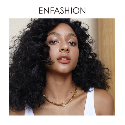 ENFASHION – collier ras du cou en acier inoxydable pour femmes, chaîne épaisse Punk, couleur or, à maillons simples, bijoux P203080, 2022 ► Photo 1/6