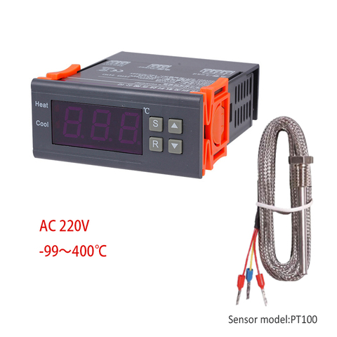 Capteur de Thermocouple, contrôleur de température numérique, sonde PT100 M8, 99 ~ 400 degrés, Thermostat intégré et commutateur de chauffage et de refroidissement, 220V ► Photo 1/6