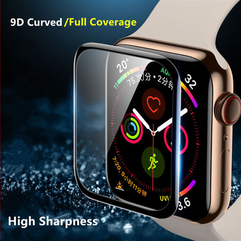 Verre souple pour Apple Watch 6 5 4 se 44mm 40mm série iWatch 3 42mm 38mm 9D HD (non trempé) Film Apple watch protecteur d'écran ► Photo 1/6