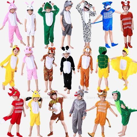 Enfants dessin animé Animal scène Performance combinaison fille garçon maternelle barboteuse dinosaure tigre lapin grenouille souris Cosplay Costumes ► Photo 1/6