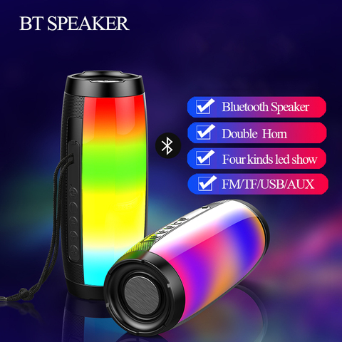 Sans fil Bluetooth haut-parleur Portable colonne 10W Subwoofer barre de son soutien FM Radio AUX TF USB centre de musique pour ordinateur 2.1 LED ► Photo 1/6