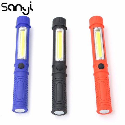 Portable Mini Lumière de Travail D'inspection lumière COB LED Multifonctions Maintenance lampe de poche Main Torche lampe Avec Aimant AAA ► Photo 1/6