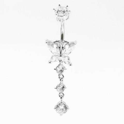 925 argent sterling nombril anneau coeur cubique zircon nombril piercing bijoux ► Photo 1/6