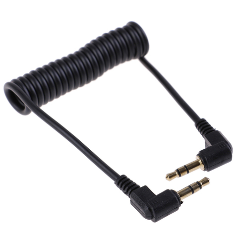 Câble Audio enroulé à Angle droit, Jack 90 degrés 3.5mm, câble Aux M/ M pour ligne de voiture Mobile, lecteur MP4, 3.5mm, 1 pièces ► Photo 1/6