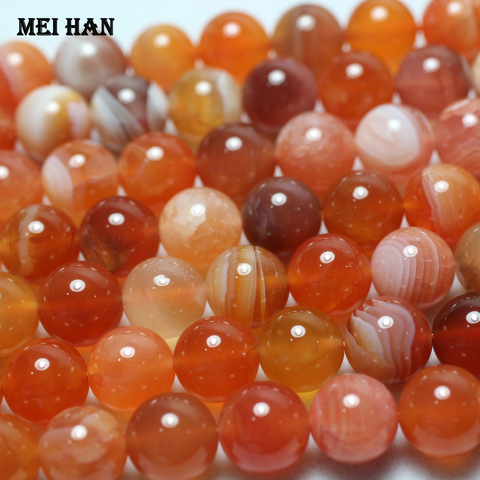 Meihan – perles rondes lisses en cornaline naturelle, pour la fabrication de bijoux, 8mm 10mm ► Photo 1/2