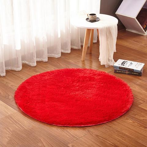 RULDGEE tapis en fausse fourrure pour salon | Alfombra rond pelucheux, tapis de tapisserie pour chaise d'ordinateur et pour chambre d'enfants ► Photo 1/6