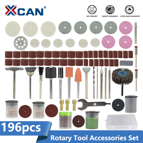 XCAN – Kit d'accessoires pour outils rotatifs Dremel, Mini-polissage, ponçage, perçage, meulage, tige de 196 pouces, 1/8 pièces ► Photo 1/6