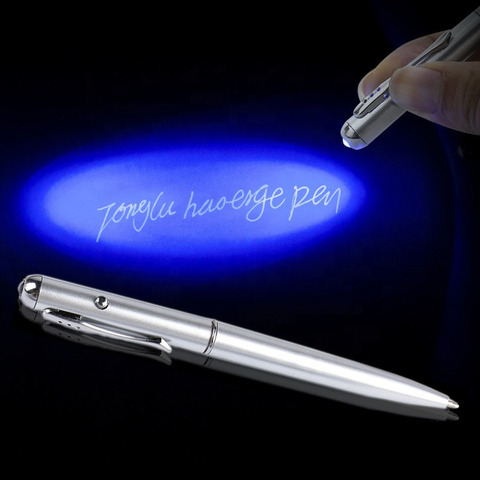 1PC matière plastique Invisible encre stylo nouveauté stylos à bille nouveau bureau fournitures scolaires avec lumière Uv magique Secret Ballpoin ► Photo 1/6