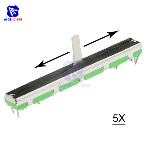 Diymore 5 PCS/Lot résistance de potentiomètre à glissière B103 10K Ohm potentiomètre à glissière Double linéaire 10K potentiomètre ► Photo 1/6