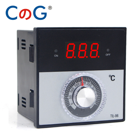 CG 96*96mm bouton ca 220V 380 24V 0- 300 400 1200 degrés K J PT100 Type relais Thermostat numérique affichage régulateur de température ► Photo 1/6